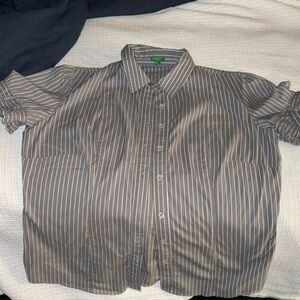 United Colors Of Benetton Gray Striped Casual Shirt